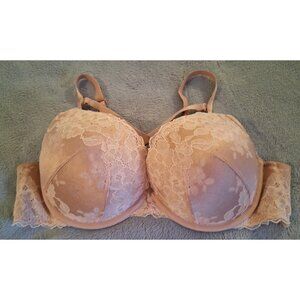 TORRID Curve Nude Removable Strap Cage Lace  Plunge Bra Women’s SZ 42D NWOT